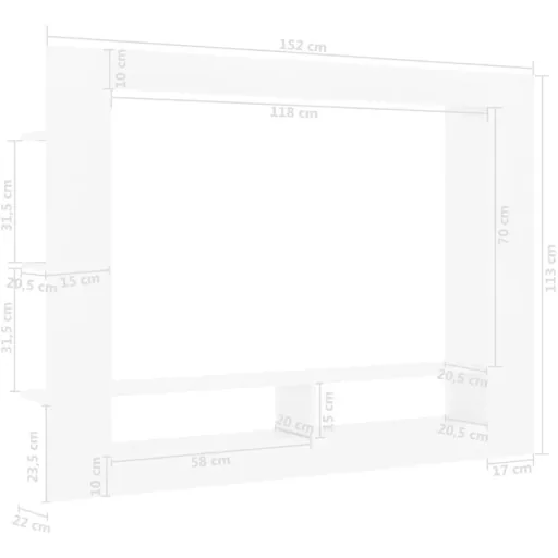 TV cabinet 152x22x113 cm chipboard white