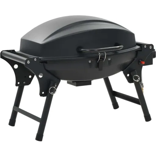 Gas grill with cooking zone black