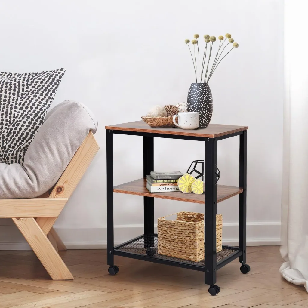 Serving trolley with 3 shelves