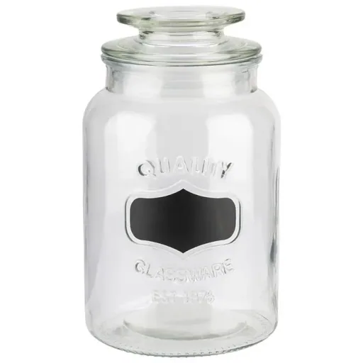 Storage jar with labeling field - glass container with 1.2 L