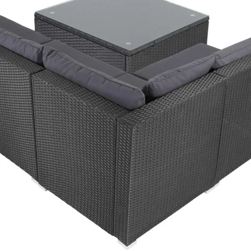 Polyrotan lounge set 16-seater - black-anthracite