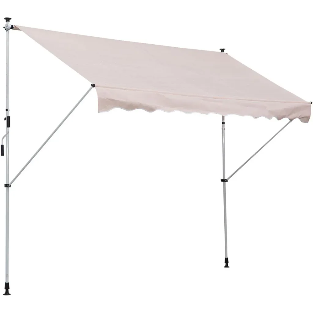 Clamp awning with hand crank