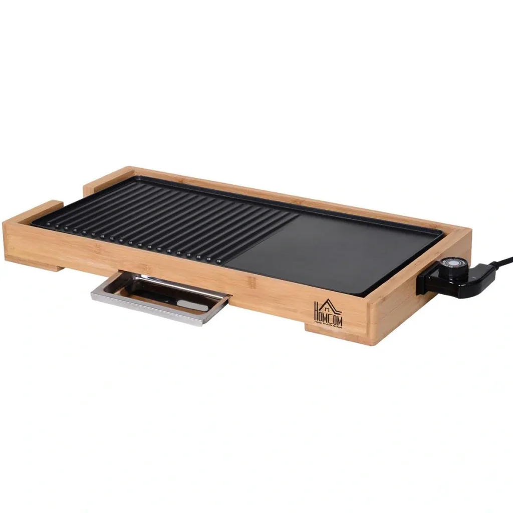 Electric grill with 2 grill surfaces
