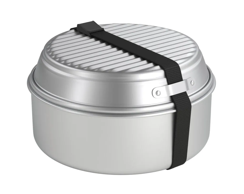 Trekking tableware set made of anodized aluminum, 5 pieces