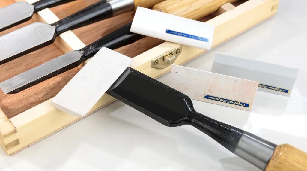 Sharpening stones for carving tools, 4 pieces