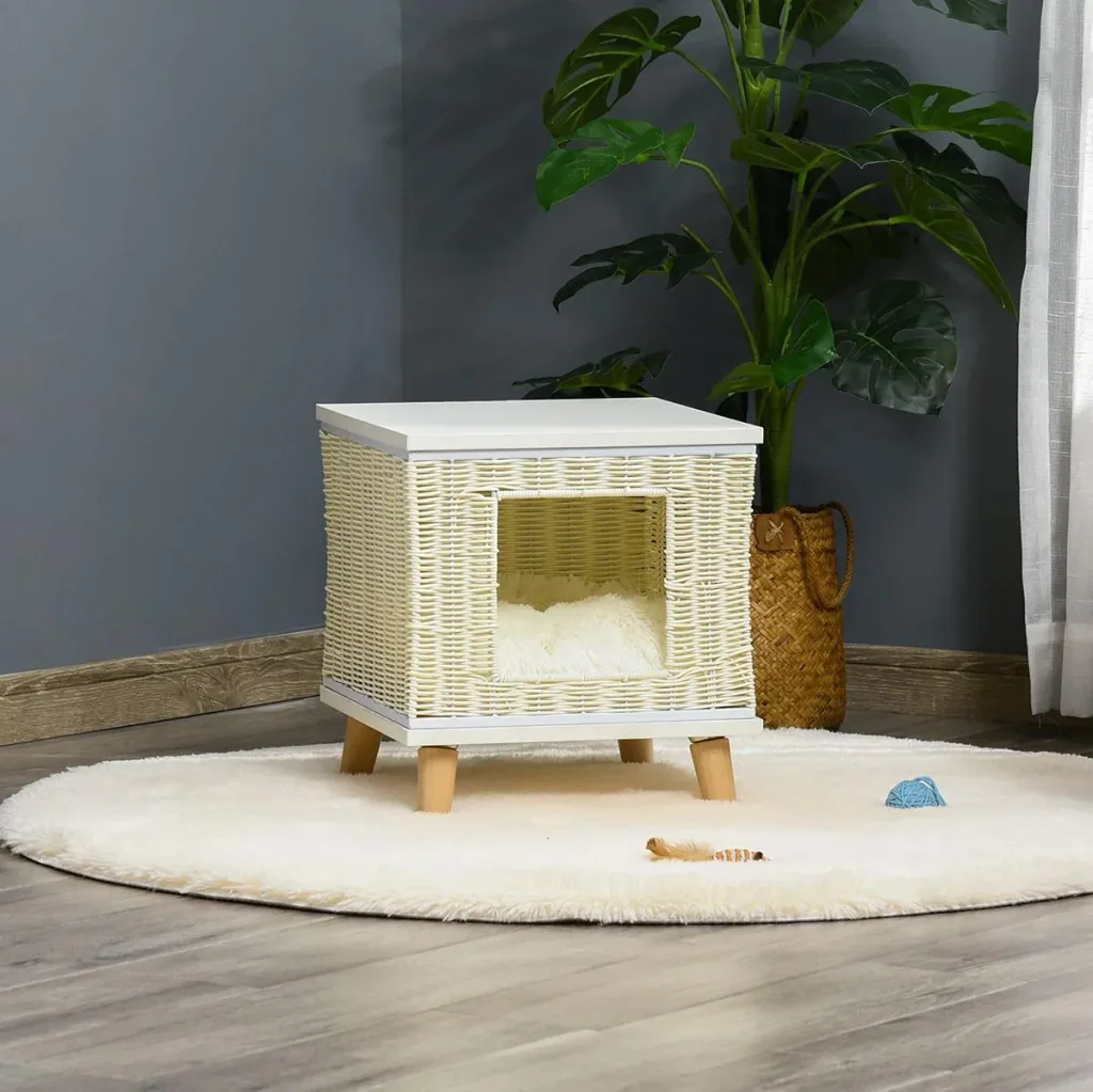 Rattan Katzenhütte 36 cm x 36 cm x 40 cm