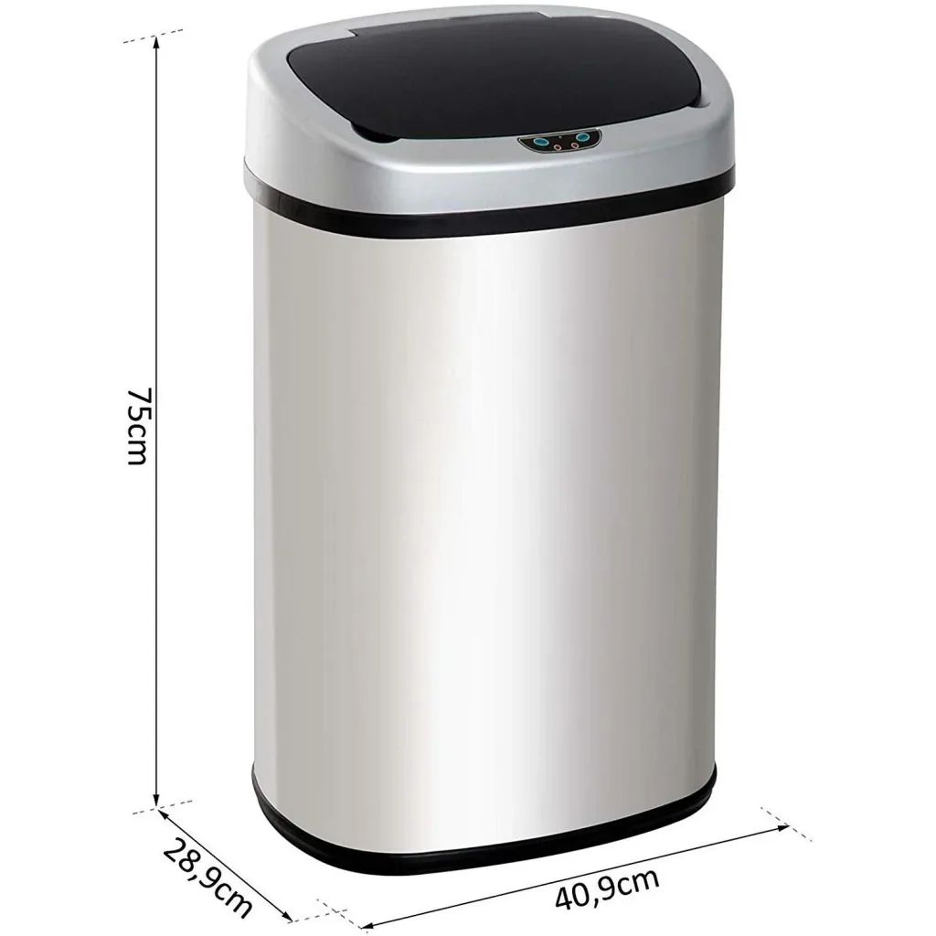 Automatic trash can with infrared sensor 58L silver