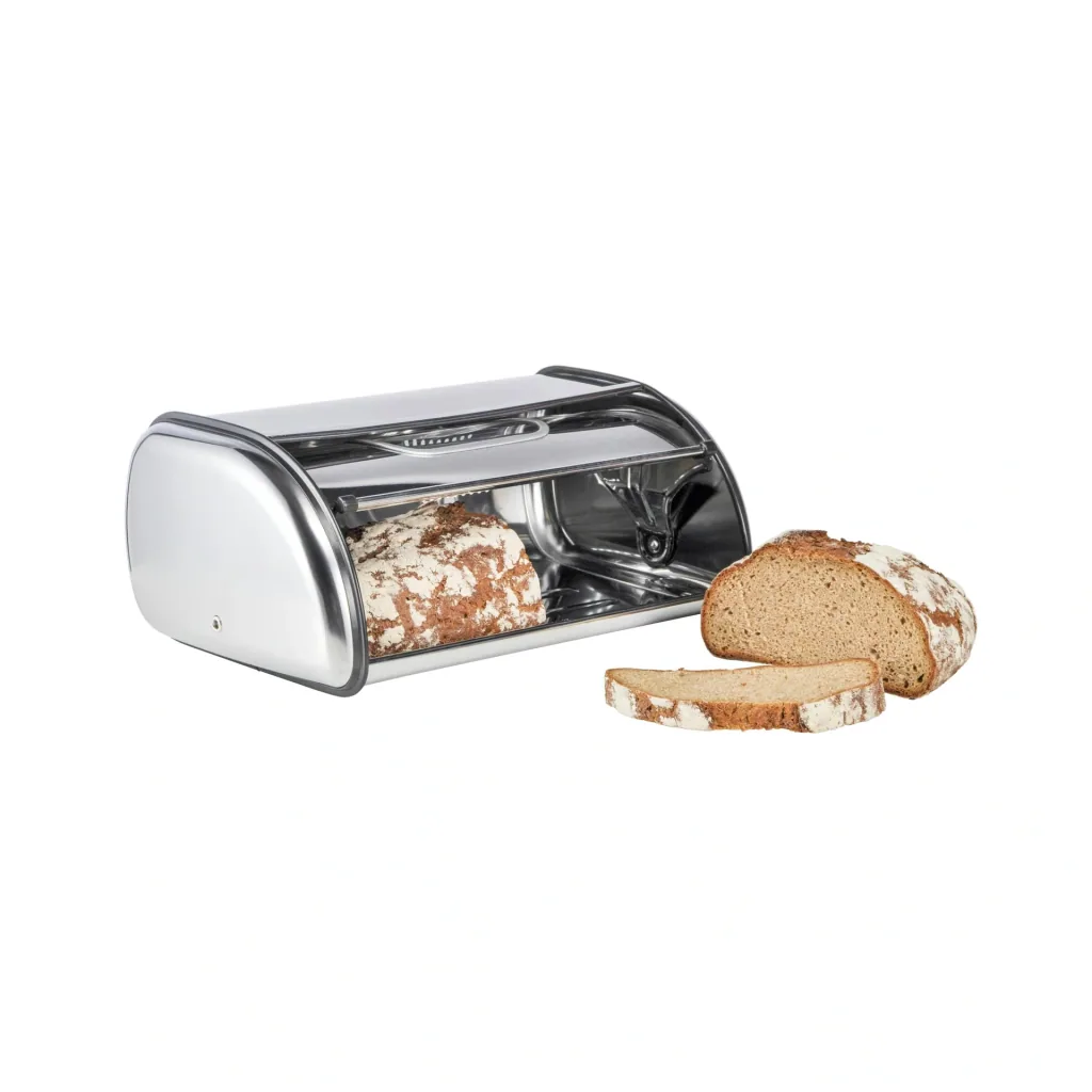 Stainless steel bread bin with window
