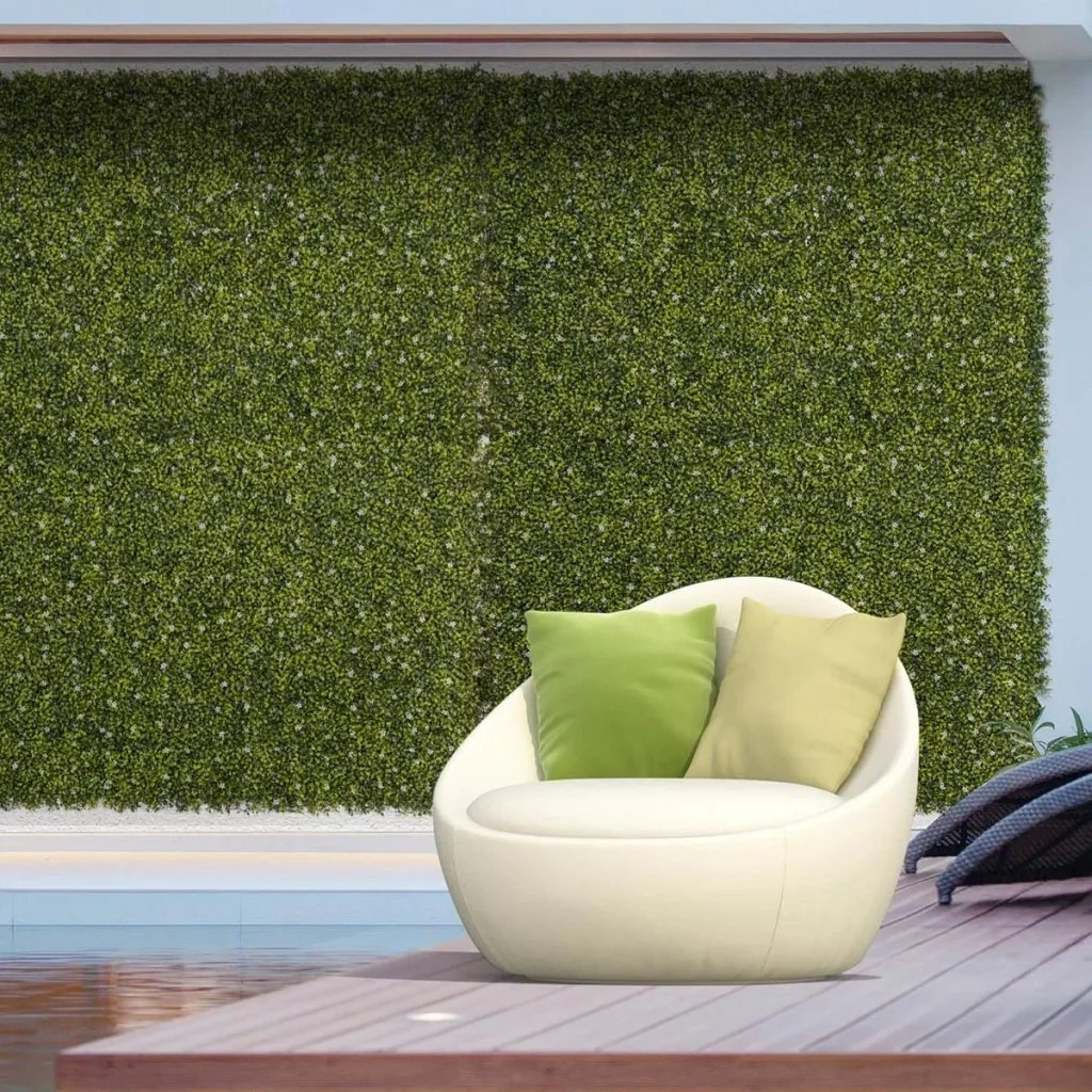12 pieces artificial plant wall hedge 50x50 cm UV protection privacy screen Milanese grass design hedge plant for garden Ou