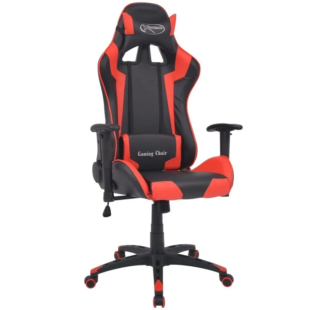 Office / gaming chair adjustable faux leather red