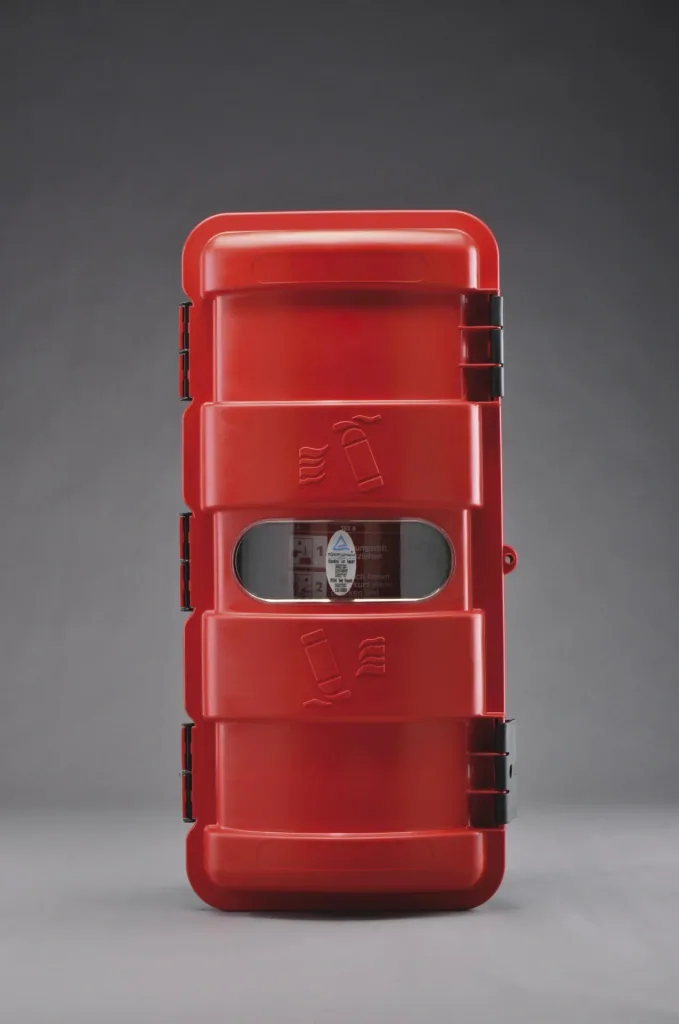Bigbox fire extinguisher box for vehicles, fire extinguisher up to 9 kg, with viewing window