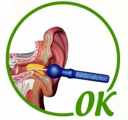 Safety ear cleaner “EarScratcher” with eardrum protection, on blister pack, blue/red, set of 2