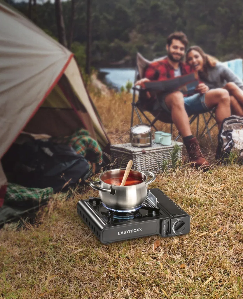 Gas stove, portable 2100 watts - black
