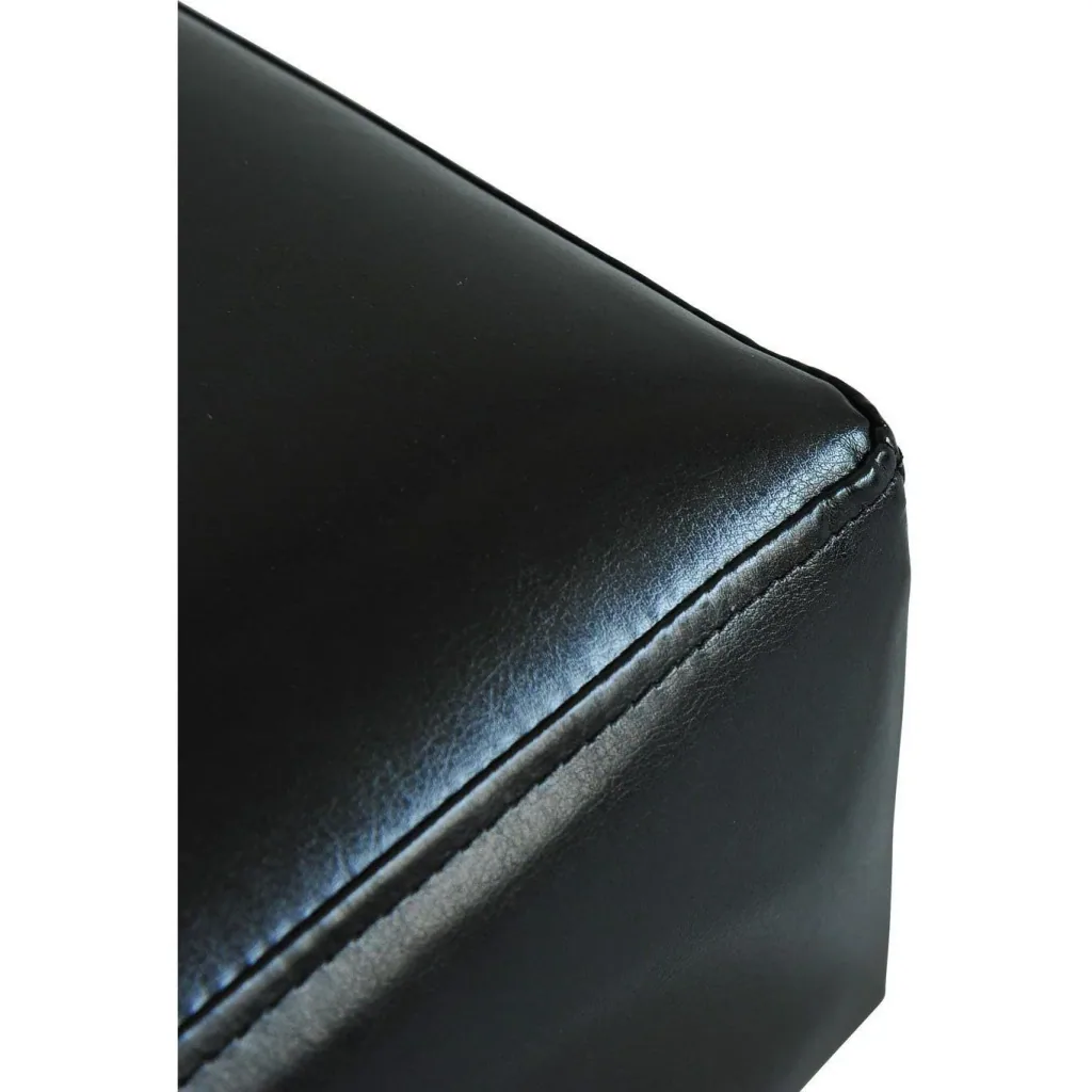 Footstool bench made of black imitation leather