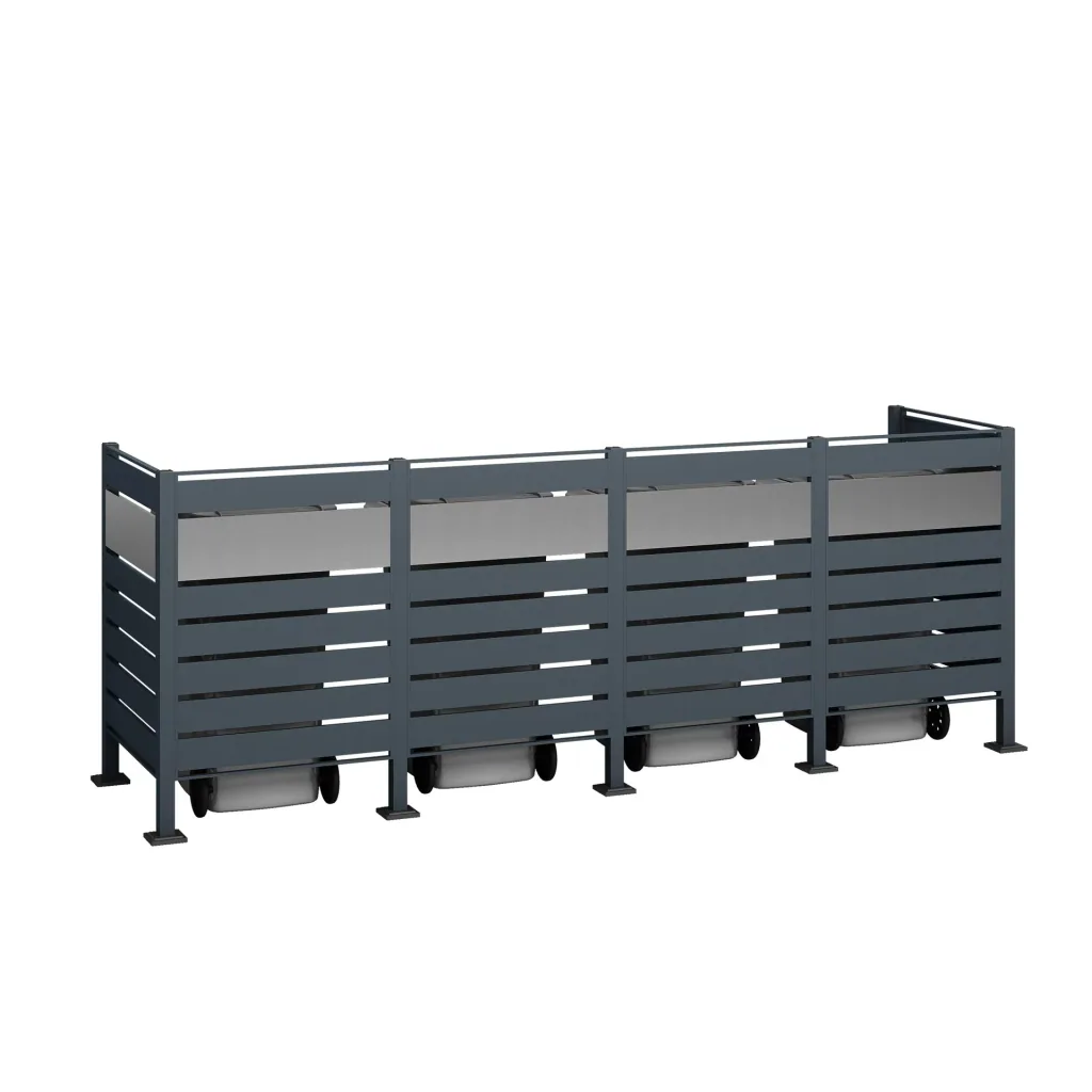 Garbage can cover Planum 4-box, 120 cm, anthracite