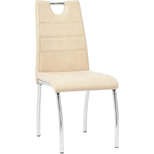Dining room chairs 2-seater faux leather cream