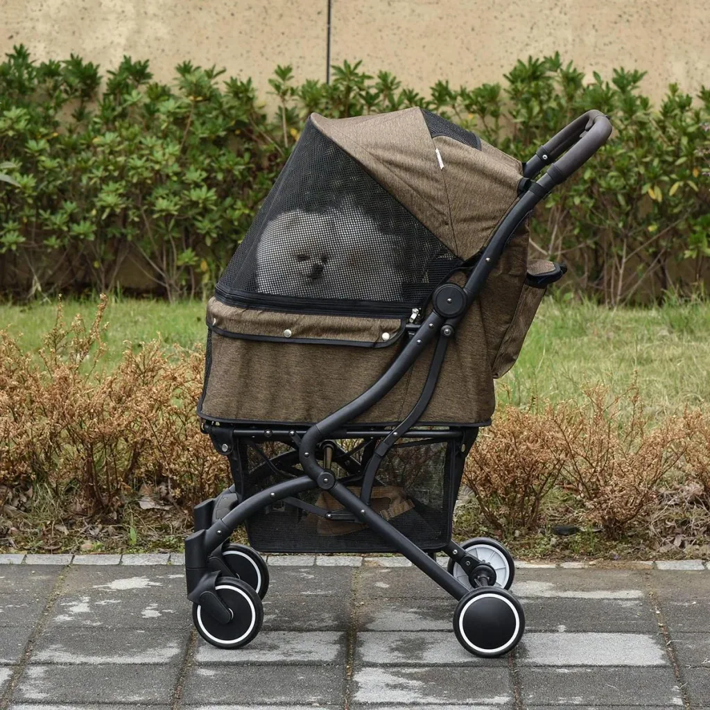 Pet buggy with folding function brown, black