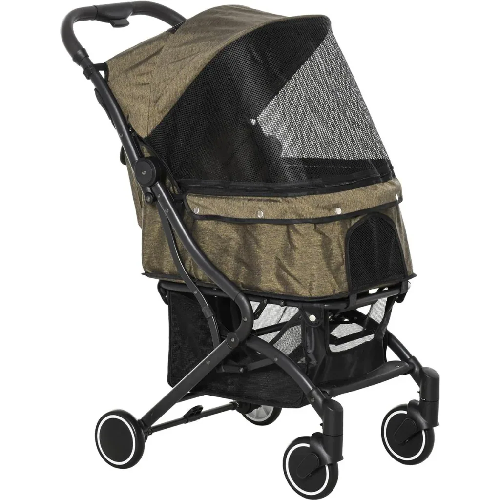 Pet buggy with folding function brown, black