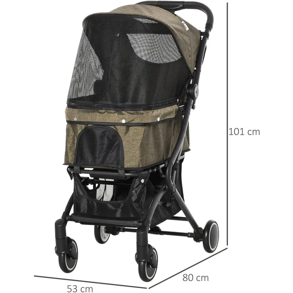 Pet buggy with folding function brown, black