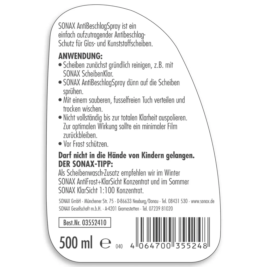 Anti-fog spray 500 ml