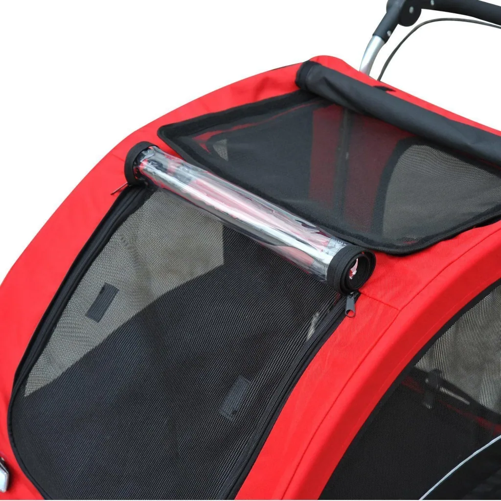Dog trailer bicycle trailer jogger red-black