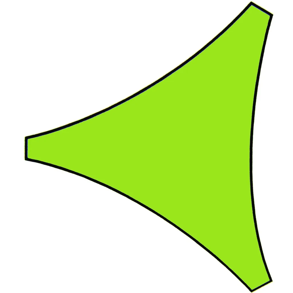 Sun sail - triangular - 3.6 x 3.6 m x 3.6 m - lime green