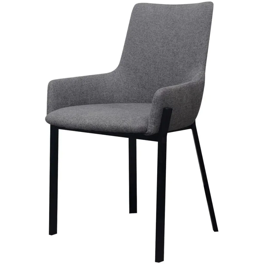 Dining room chairs 2-seater fabric light grey