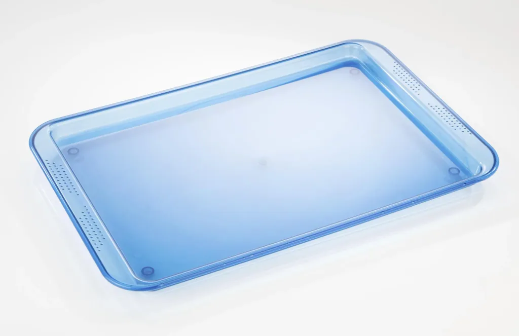 Serving tray, blue/transparent