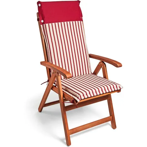 Garden chair cover 6 pieces Vanamo red and white striped with envelope