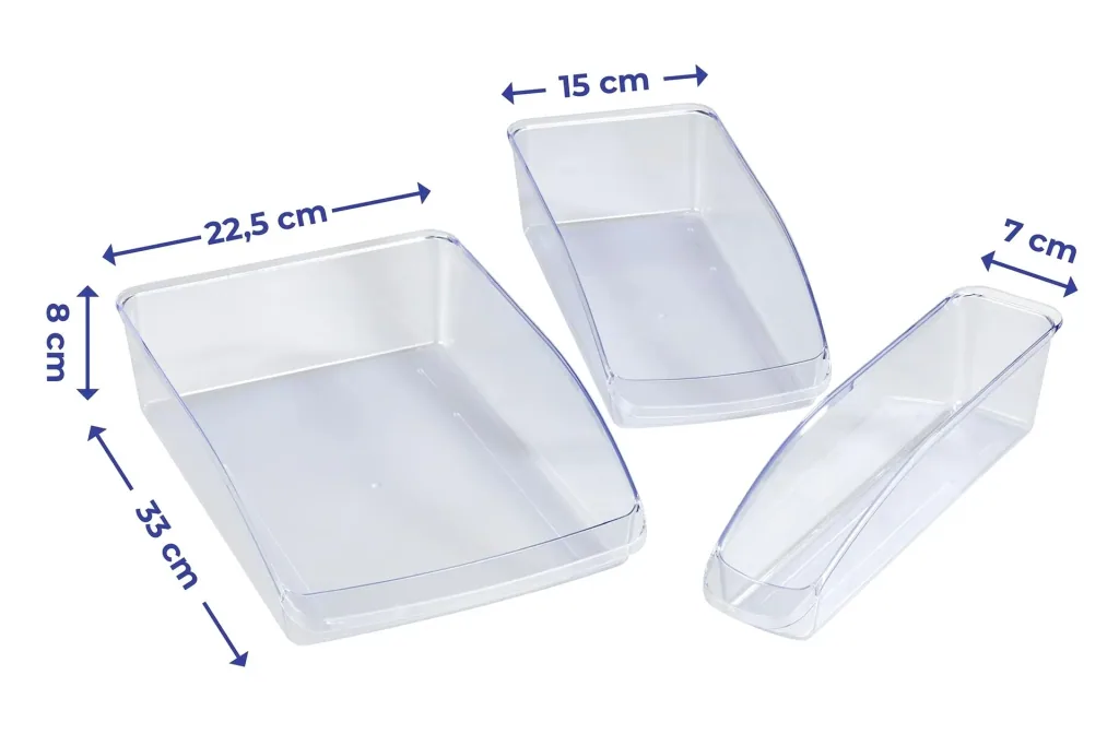 Refrigerator organizer set, 3 pieces