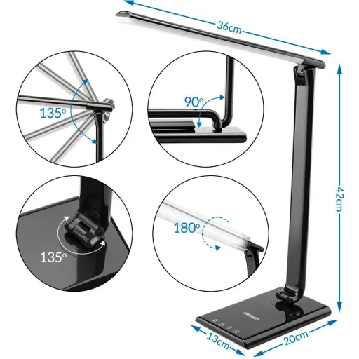LED table lamp Cataleya black 42cm