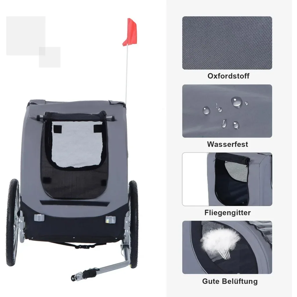 Bicycle trailer for dogs grey