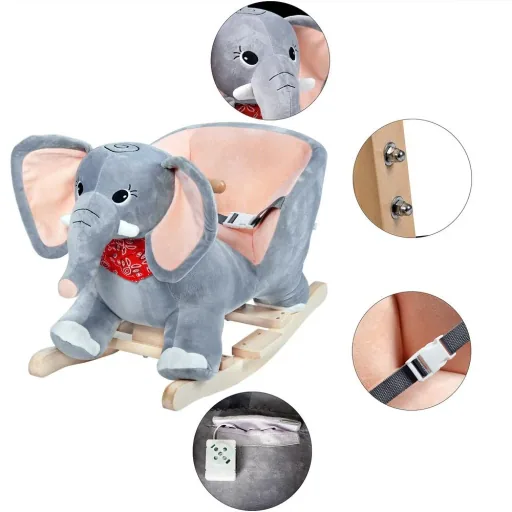 Rocking chair children's elephant with safety belt