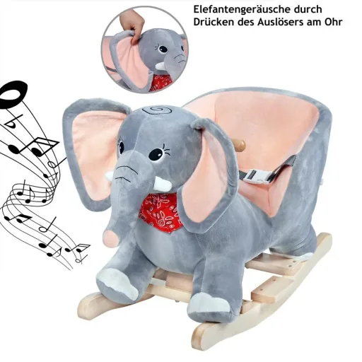Rocking chair children's elephant with safety belt