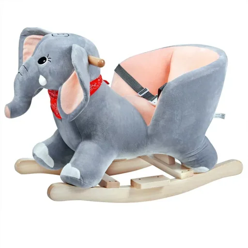 Rocking chair children's elephant with safety belt