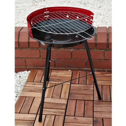 Vargan Charcoal Grill Ø33 cm - Half Open - Black/Red