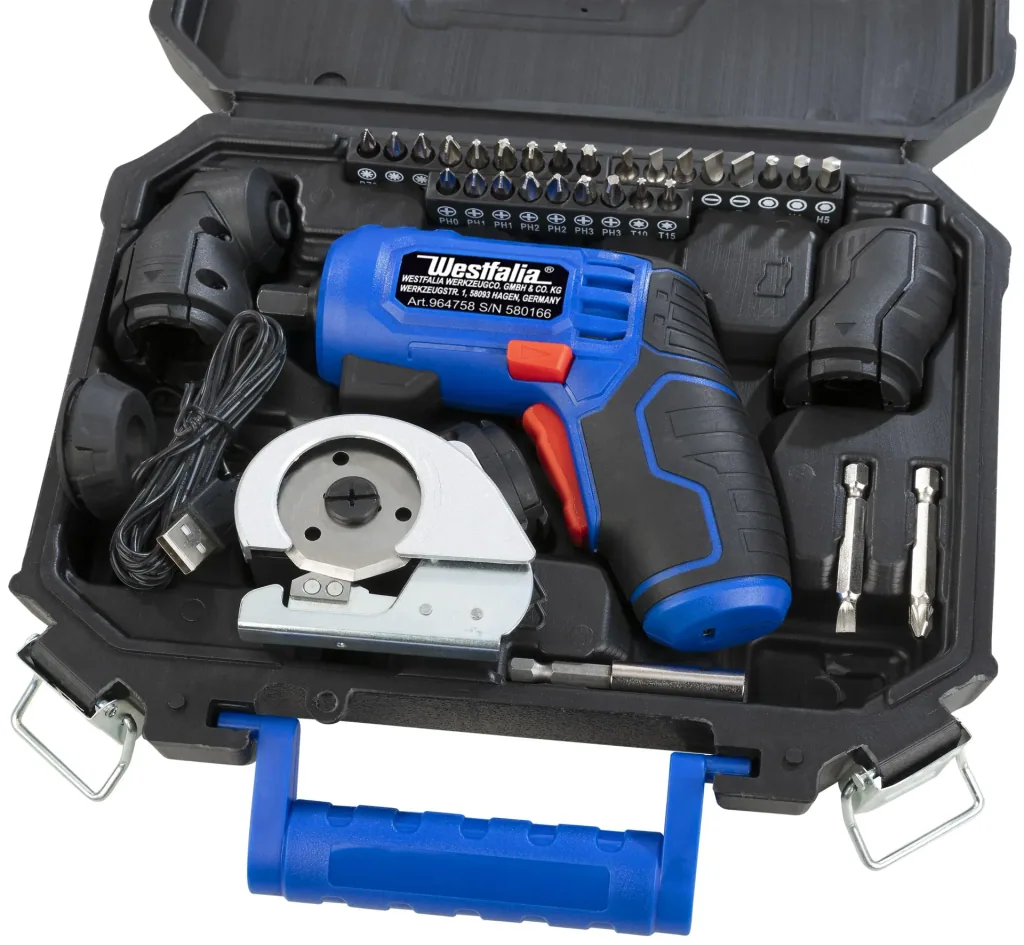 3.6 Volt battery multi-tool including XXL accessory set in a case