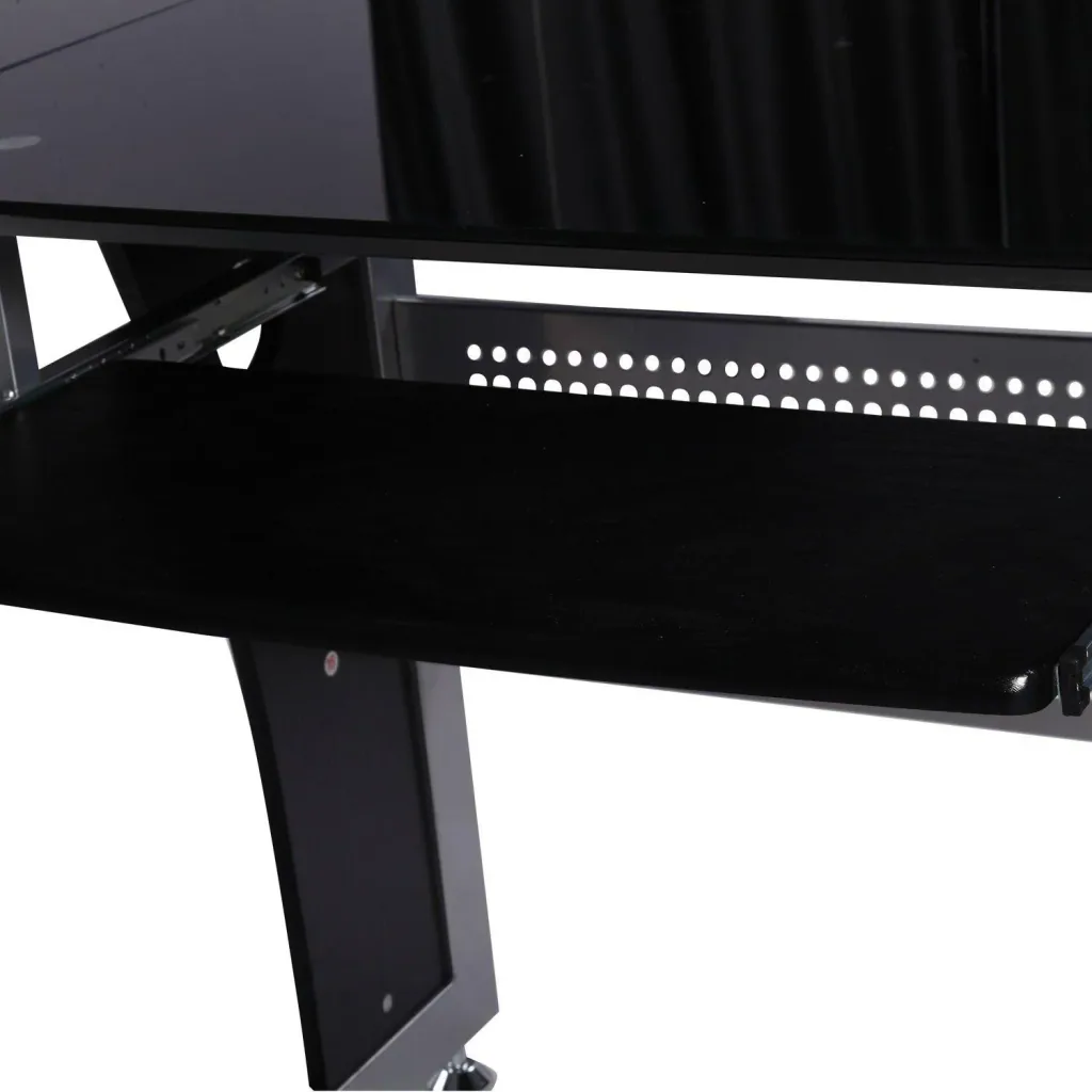 Corner desk with safety glass