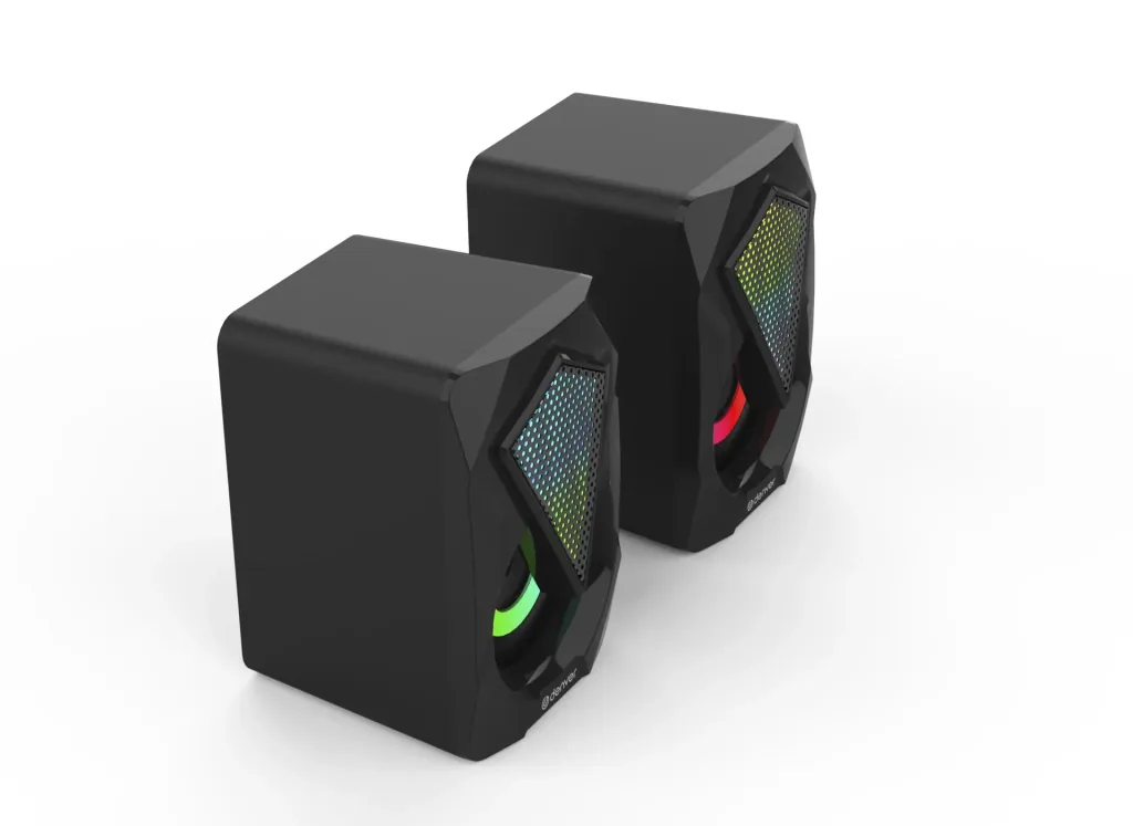 2.0 gaming speakers with RGB light and USB power supply