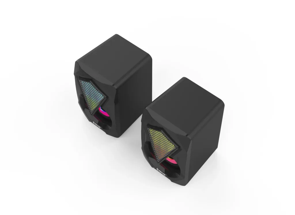 2.0 gaming speakers with RGB light and USB power supply