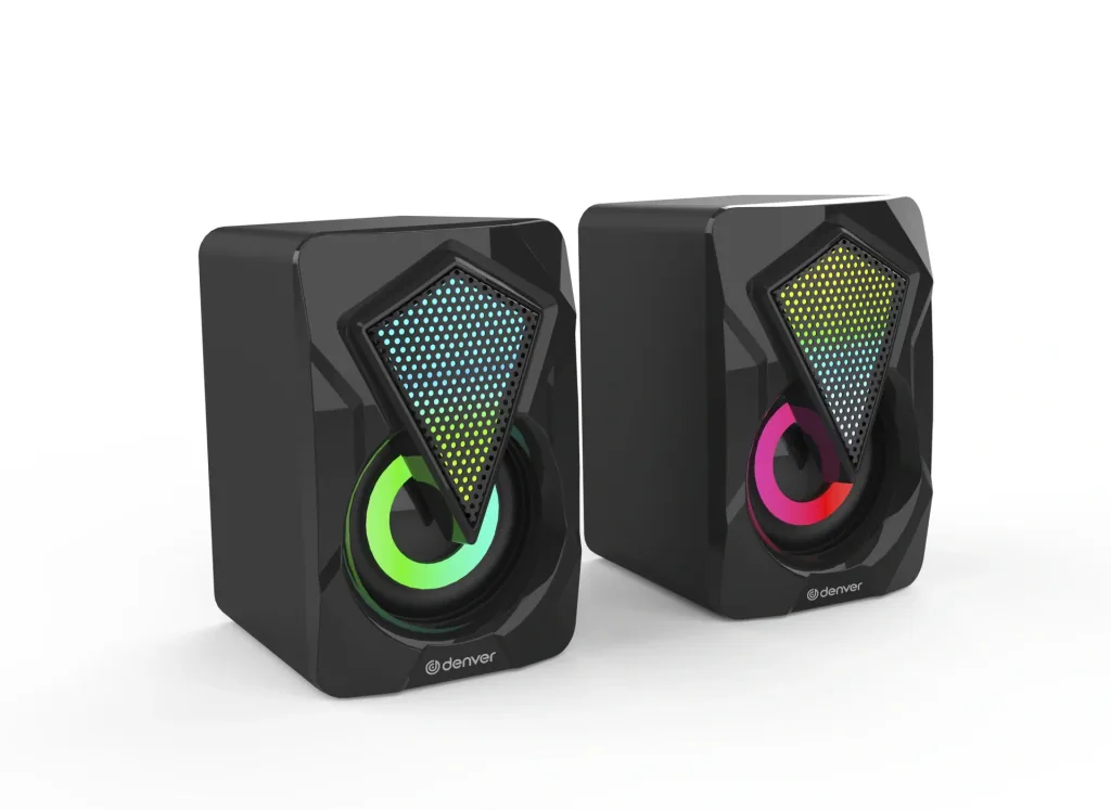 2.0 gaming speakers with RGB light and USB power supply