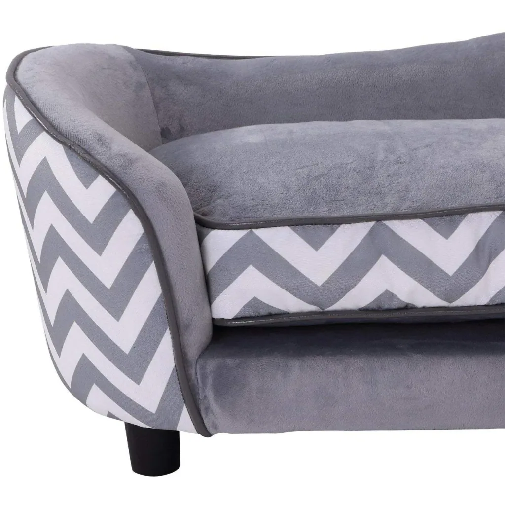 Pet sofa dog bed dog sofa with pillow gray