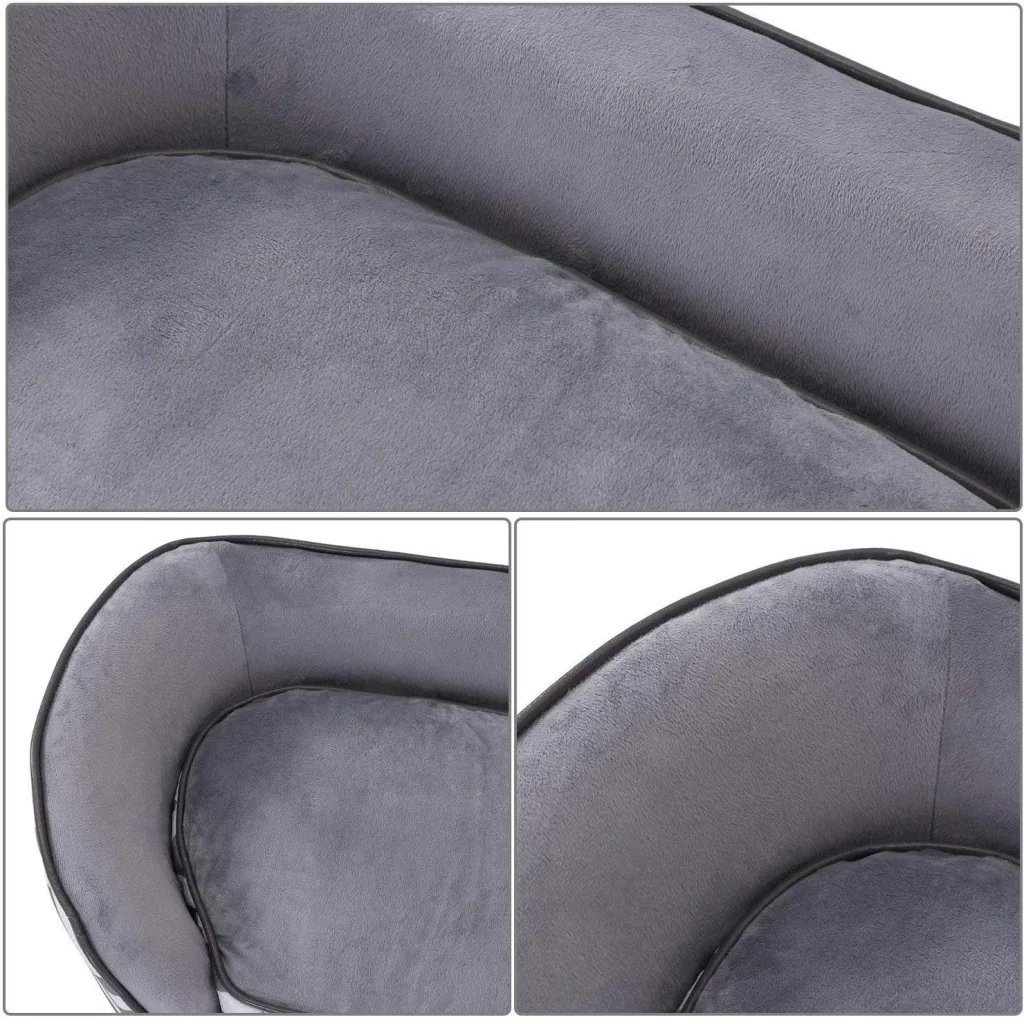 Pet sofa dog bed dog sofa with pillow gray