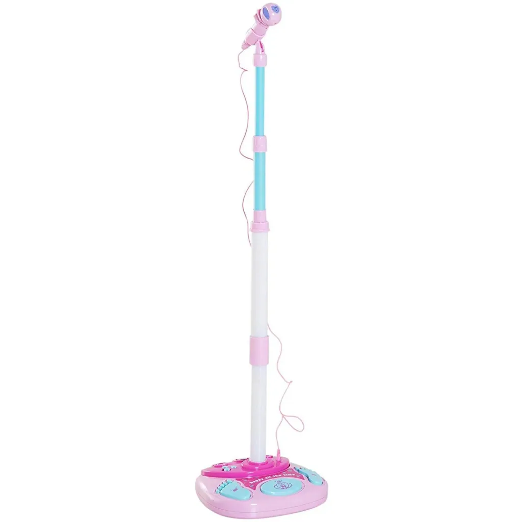 Children's microphone stand microphone flashing lights pink