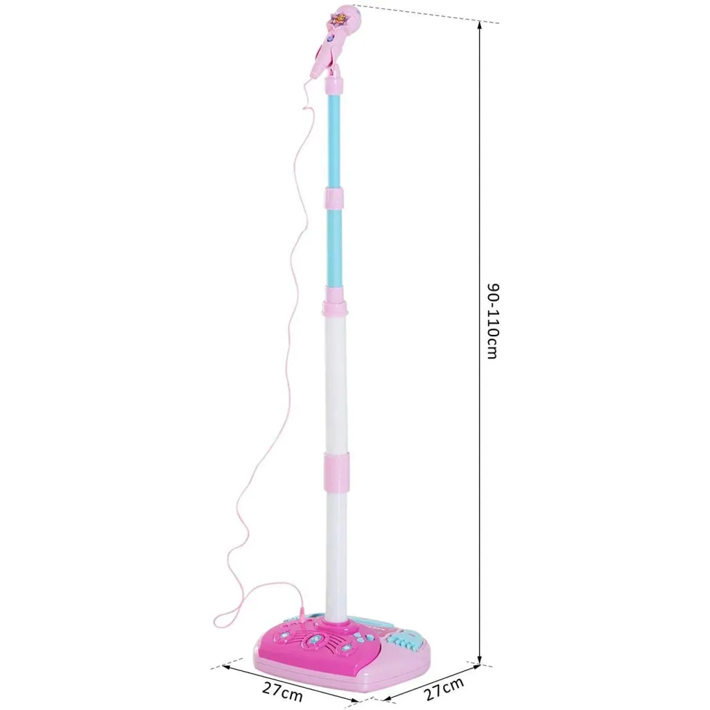 Children's microphone stand microphone flashing lights pink