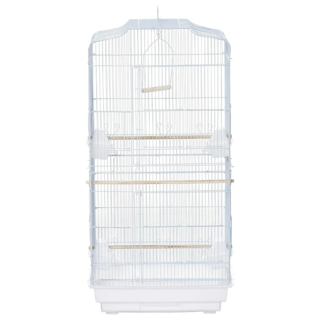 Bird cage bird house bird aviary for parrot budgie bird builder with removable bottom tray white 47.5 x 36 x 91