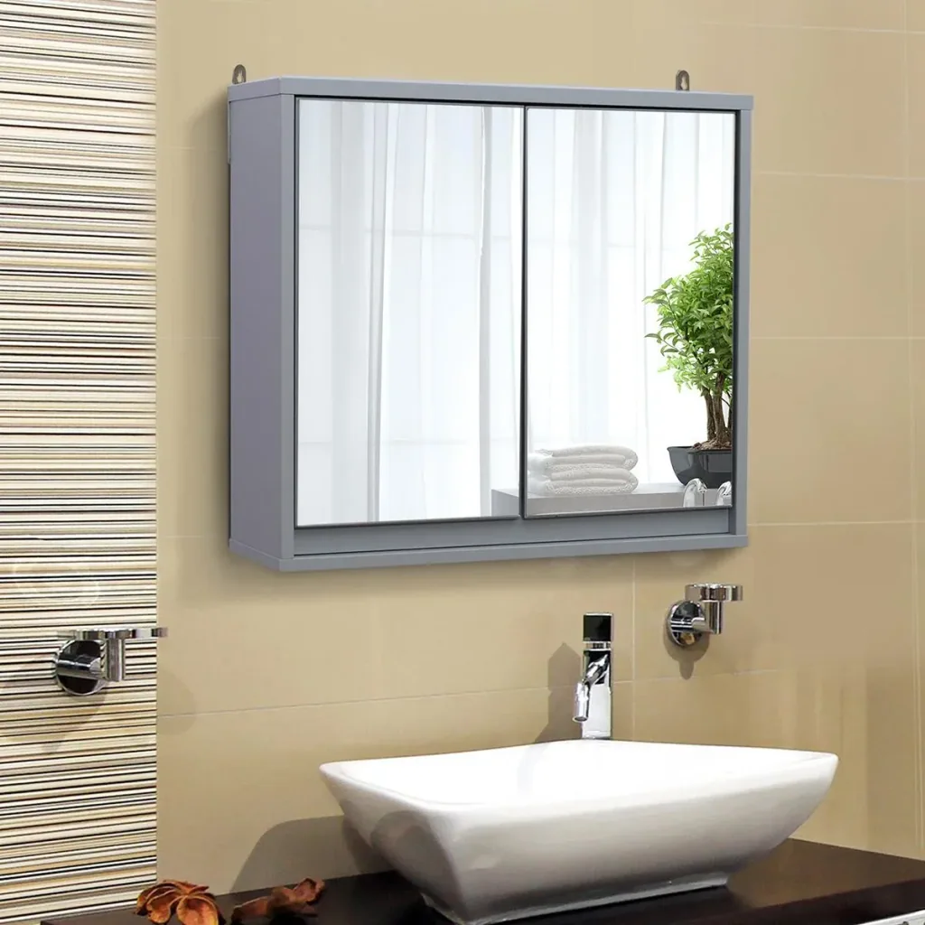 Mirror cabinet gray