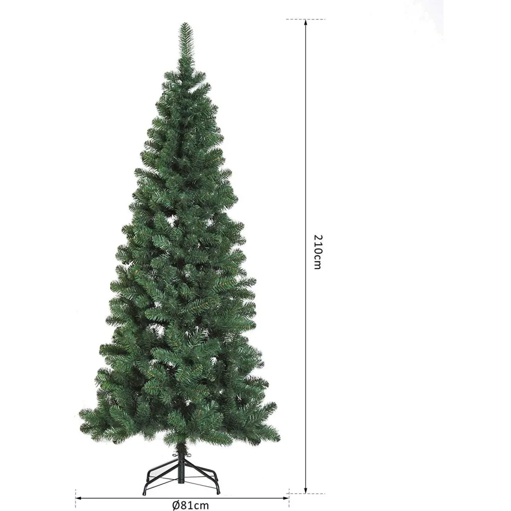 Christmas tree 210cm with metal stand 631 tips green