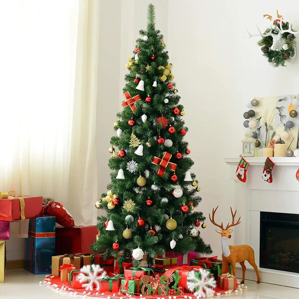 Christmas tree 210cm with metal stand 631 tips green