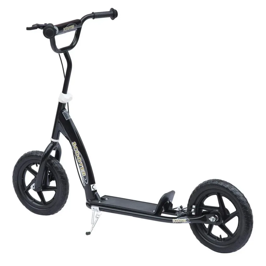 Children's scooter, kick scooter, city scooter, children's scooter, kickboard, 12 inches, black, 120 x 52 x 80-88 cm